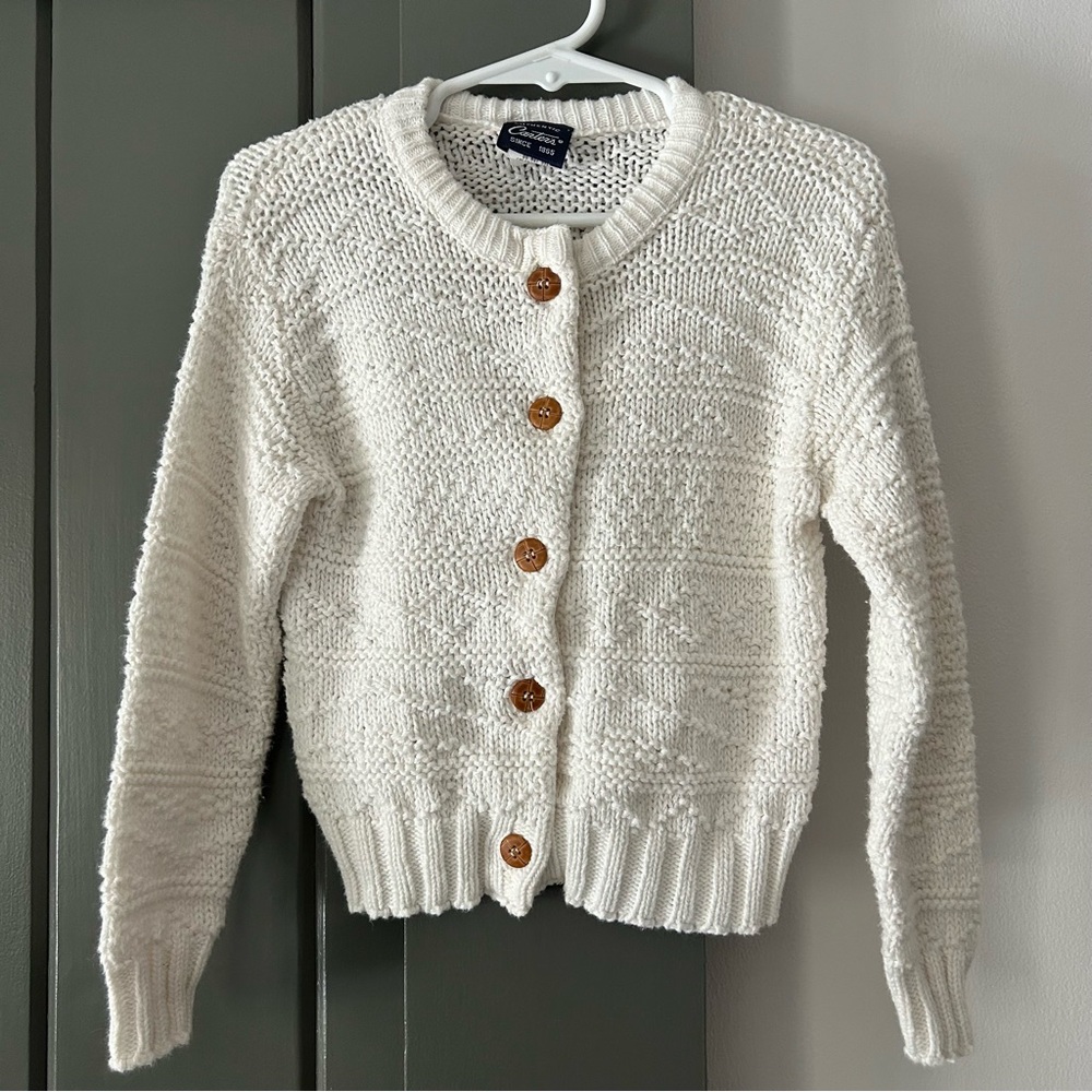 Carter's Cream Knit Cardigan with Wooden Buttons